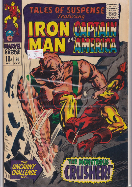 Tales of Suspense #91(1967) Captain America /Iron Man Fine+