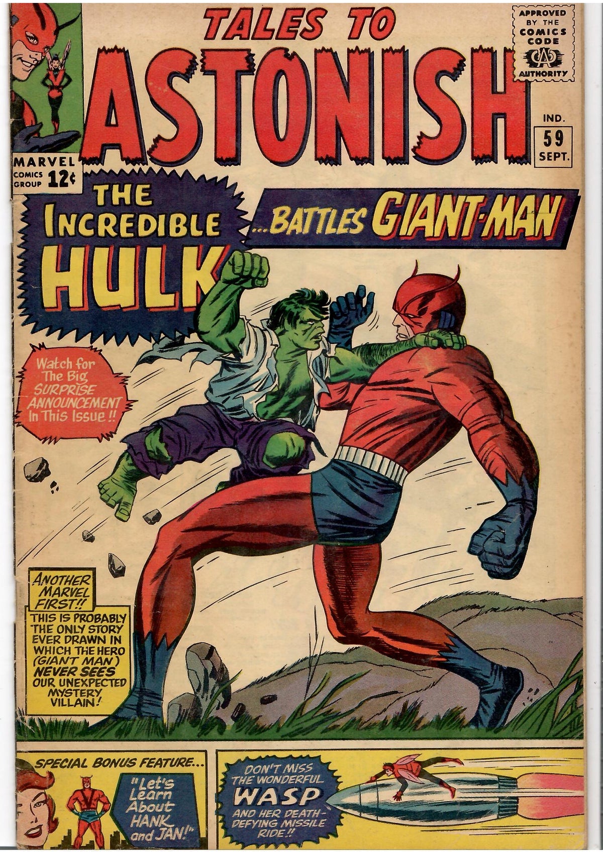 Tales to Astonish #59 (1964) 1° Hulk in TTA VG+ FCL