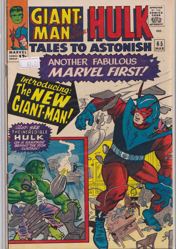Tales to Astonish #65 (1965) Hulk Ditko art, Giant Man Fine+ FCL