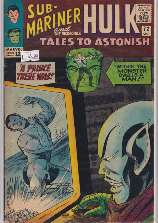 Tales to Astonish #72 (1966) Sub Mariner Hulk Fine
