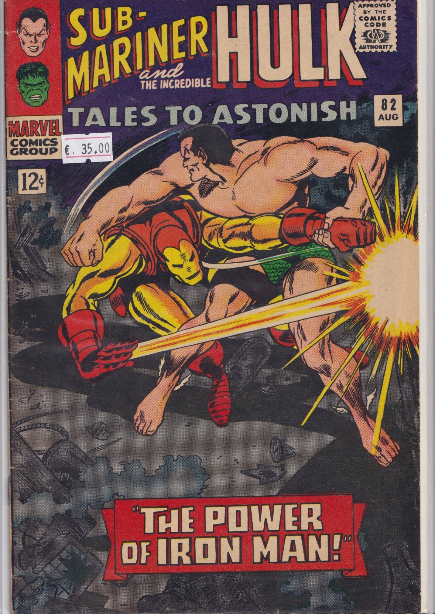 Tales to Astonish #82 (1966) Sub Mariner Hulk  Kirby Fine +