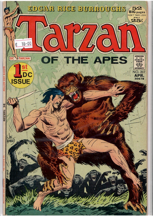 Tarzan #207 (1972)1° Dc Kubert  art Very Fine