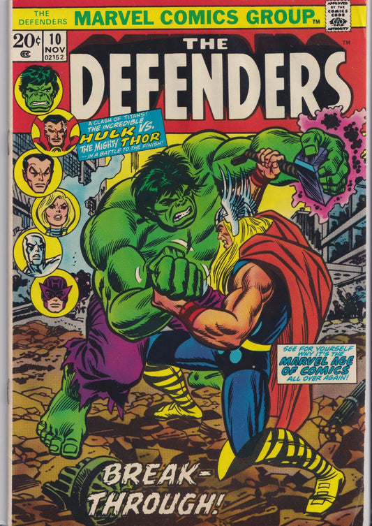 The Defenders #10 (1973) Key issue Avengers /Defenders crossover Very Fine