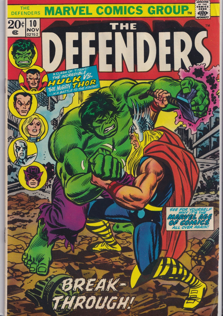 The Defenders #10 (1973) Key issue Avengers /Defenders crossover Very Fine