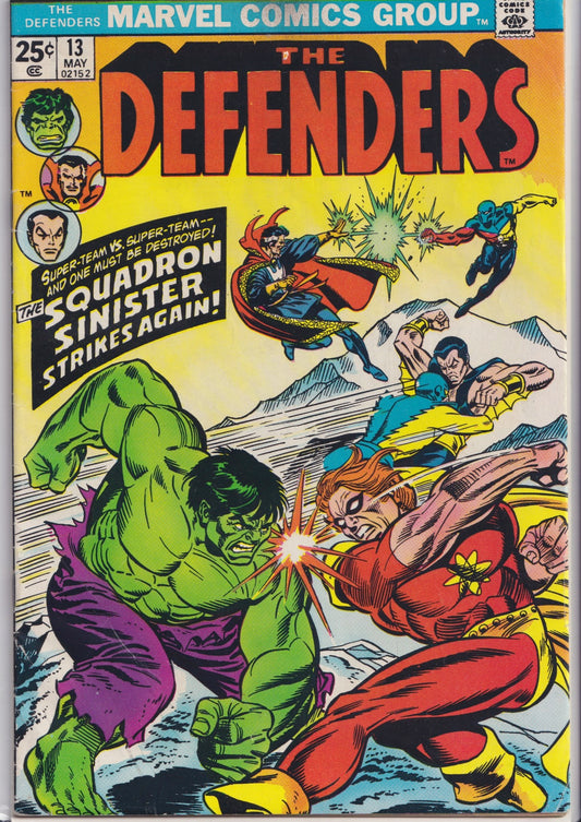 The Defenders #13 (1974) Squadron Sinister Very fine
