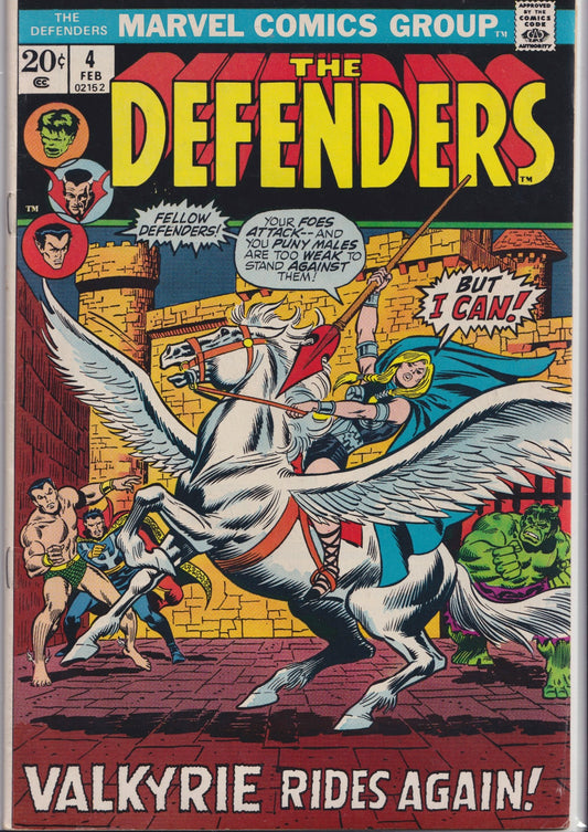 The Defenders #4 (1972) key issue 1° Valkyrie Very Fine