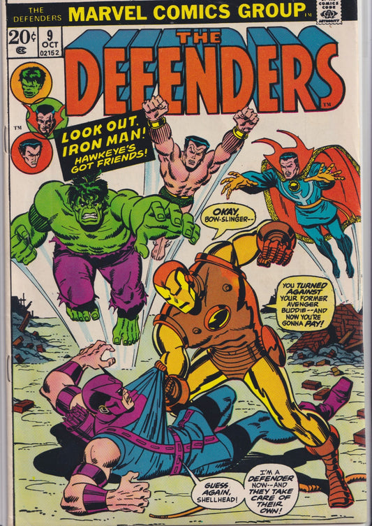 The Defenders #9 (1973) Avengers /Defenders crossover Very Fine
