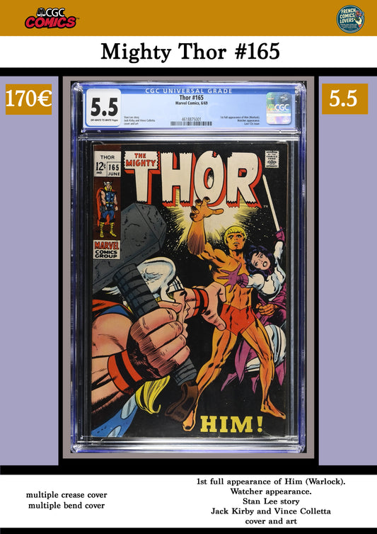 Thor #165 Key issue Intro Him ( Warlock) CGC