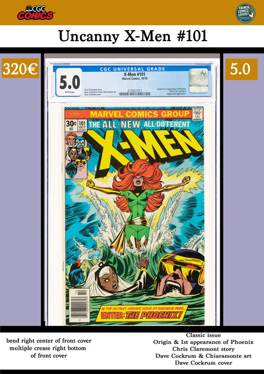 Uncanny X-Men #101 (1976)  Key issue 1° Phoenix CGC 5.0