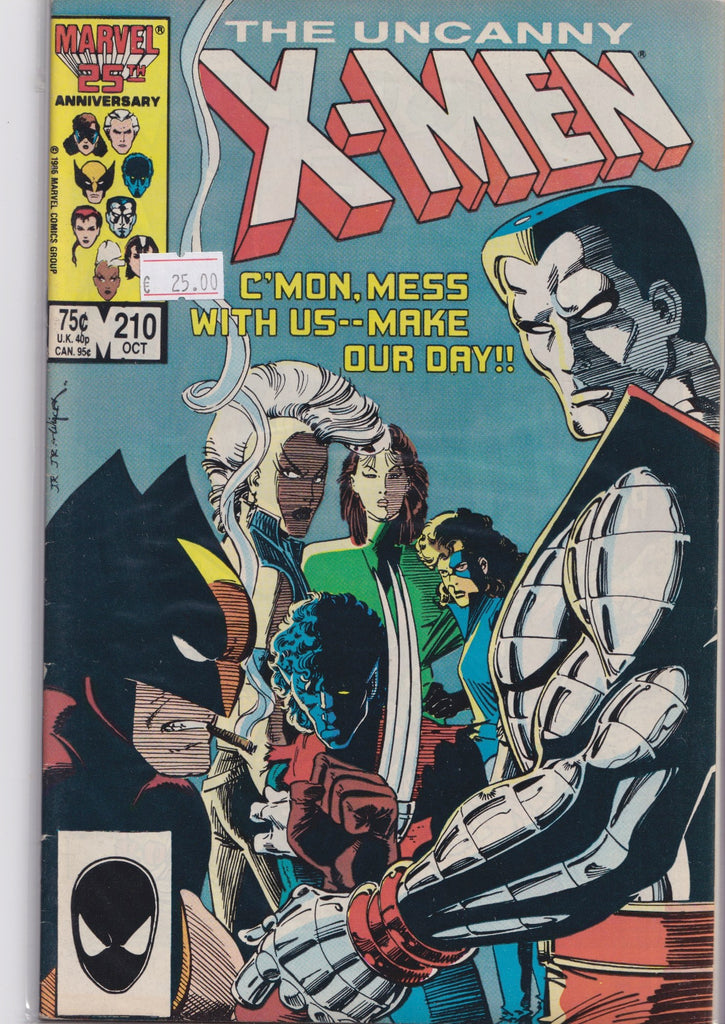 Uncanny X-Men #210 (1986) Mutant Massacre tie-in Very Fine