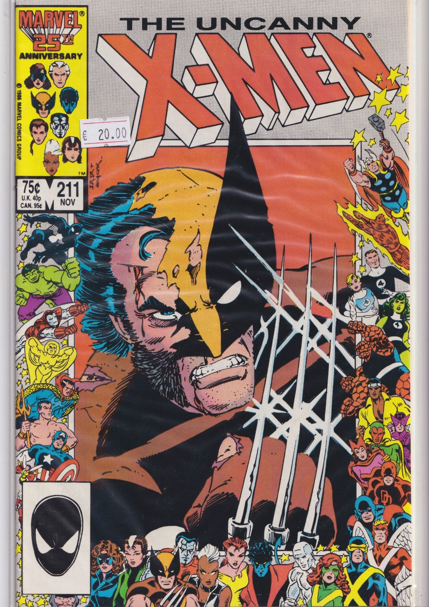 Uncanny X-Men #211 (1986) Mutant Massacre tie-in Very Fine