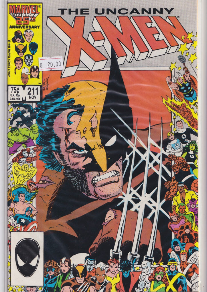 Uncanny X-Men #211 (1986) Mutant Massacre tie-in Very Fine