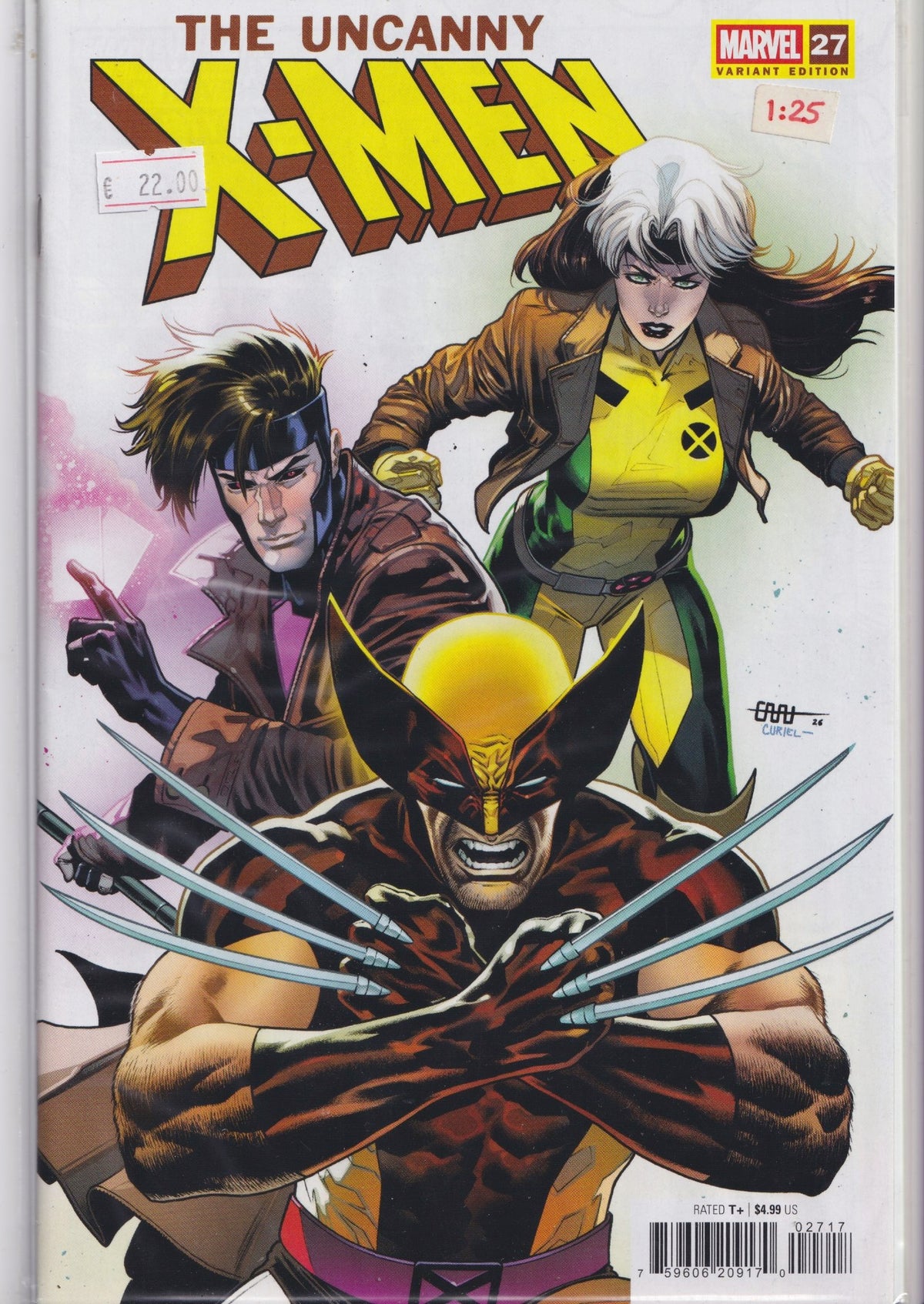 Uncanny X-Men #22 (2024) 1.25 Woverine Rogue Gambit  variant NM FCL
