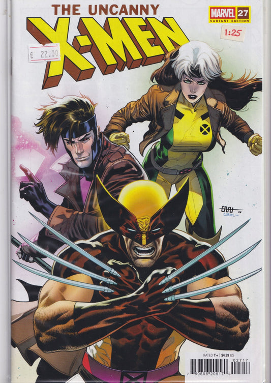 Uncanny X-Men #22 (2024) 1.25 Woverine Rogue Gambit  variant NM FCL