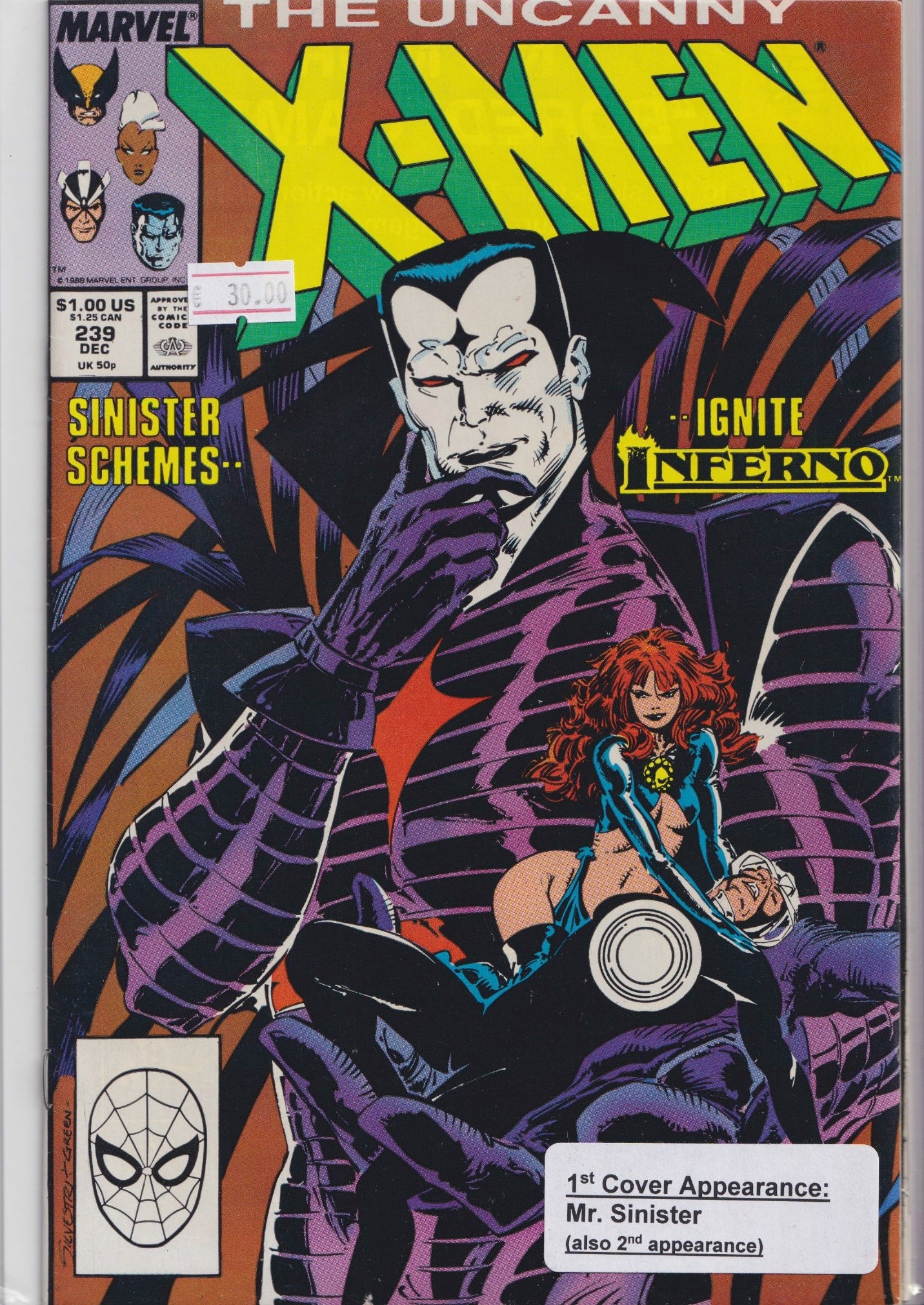 Uncanny X-Men #239 (1988) Inferno Mr Sinister Very Fine