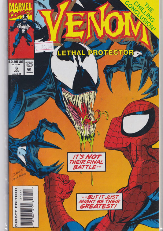 Venom Lethal Protector #6 (1993) 1° Venom solo VF 