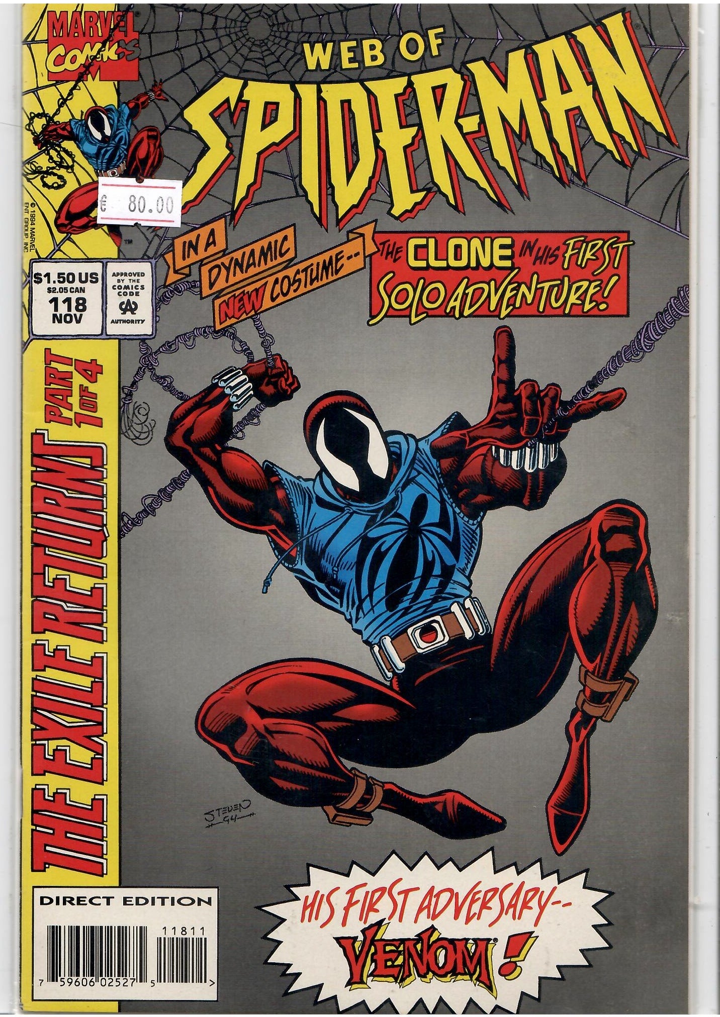 Web of Spider-Man #118 (1994) 1° Ben Reilly as the Scarlet Spider Very Fine
