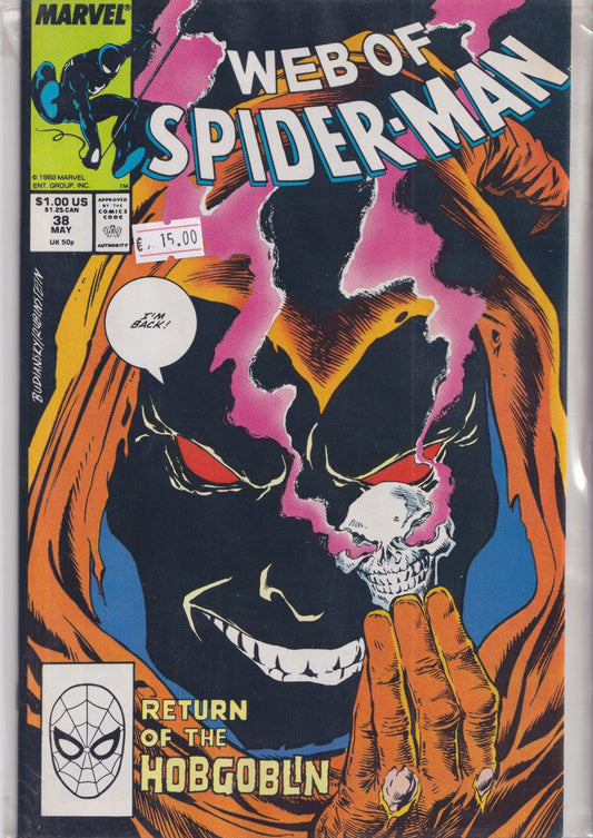 Web of Spider-Man #38( 1988)  Hobgoblin VF