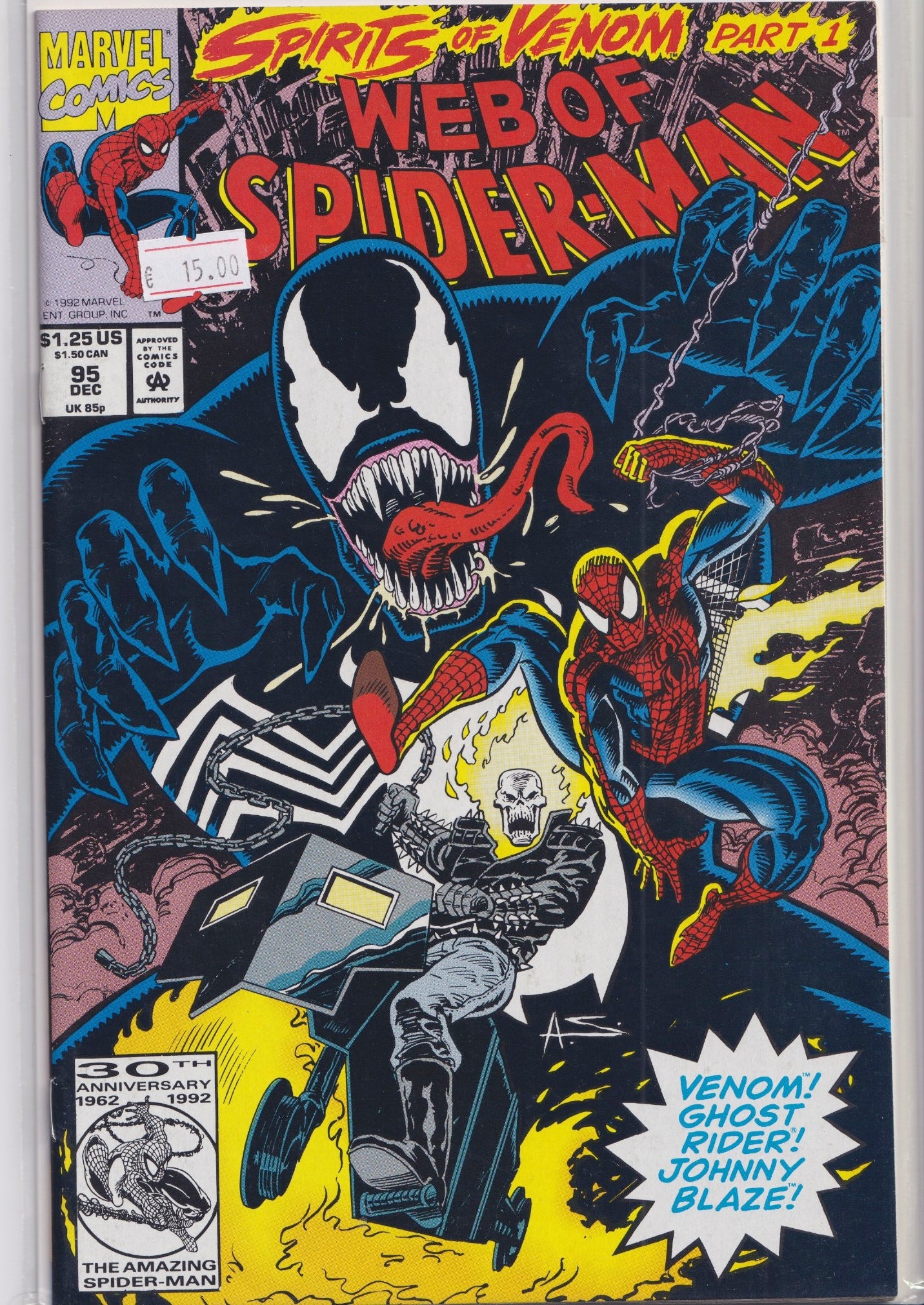 Web of Spider-Man #90 (1992) Venom VF