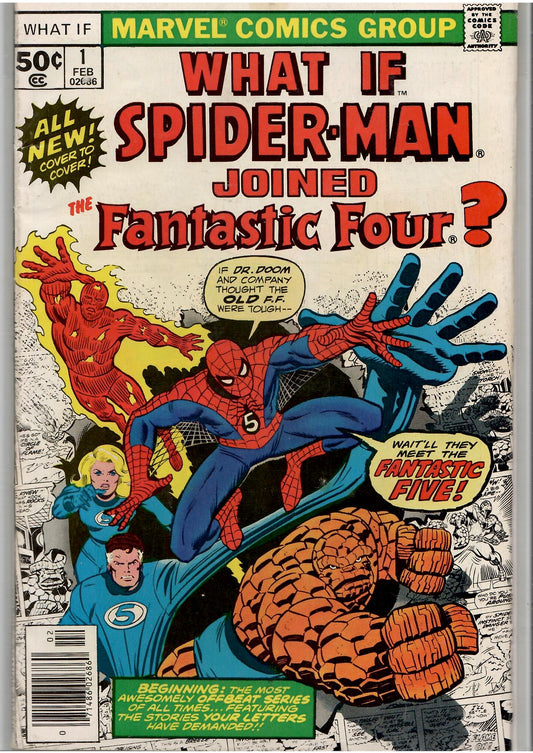 What If #1 (1977) Spider-Man  join FF very Fine