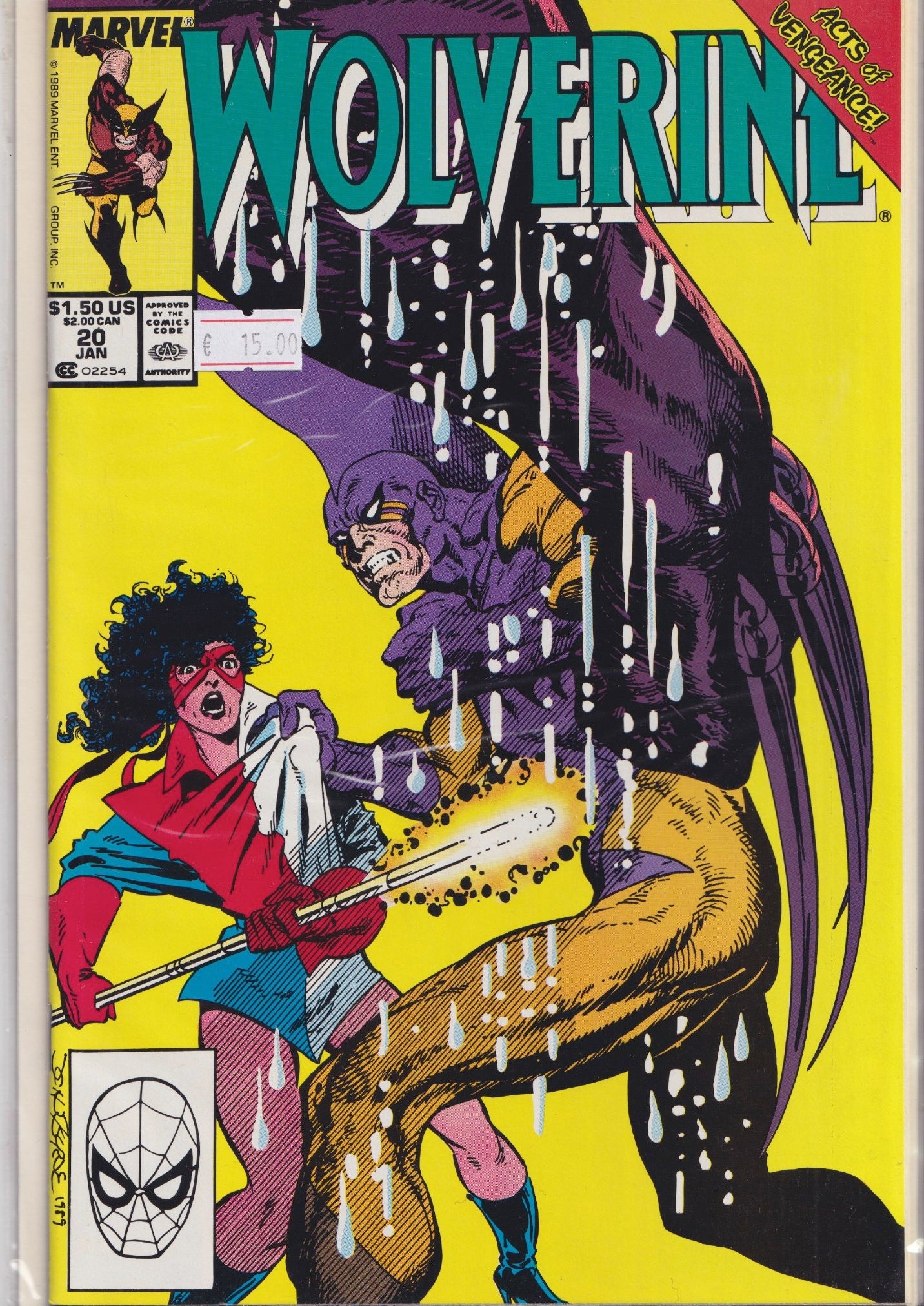 Wolverine #20 (1990) Byne art VF