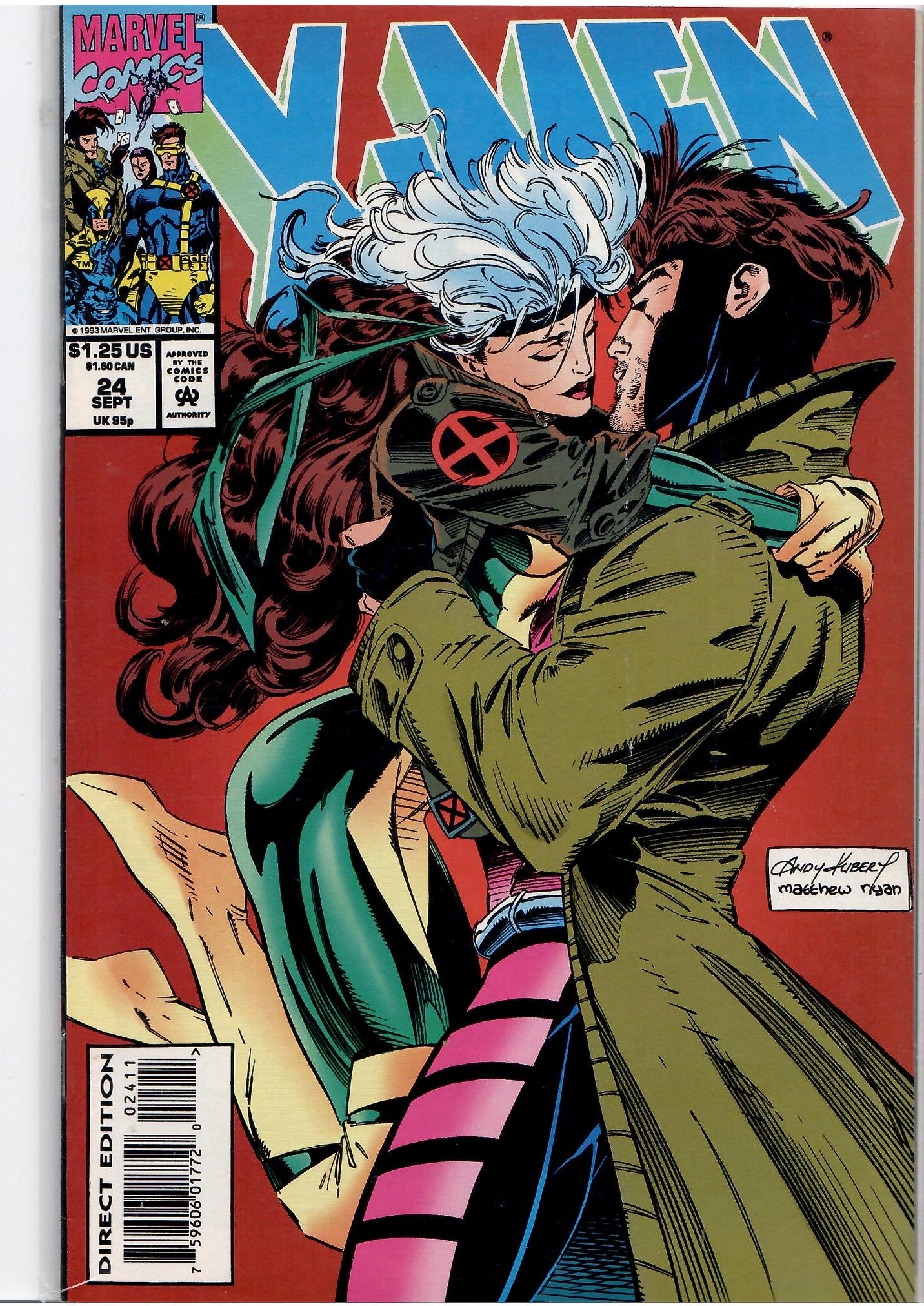 Rogue/Gambit kiss