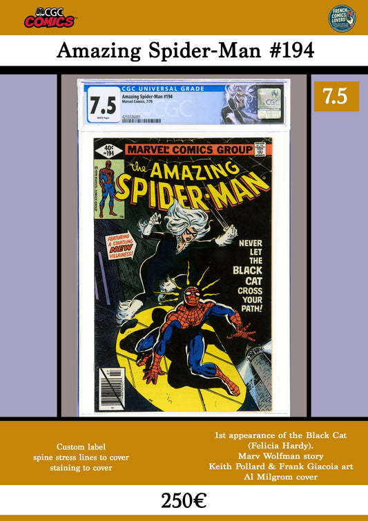 Amazing Spider-Man #194  CGC 7.5- French Comics Lovers