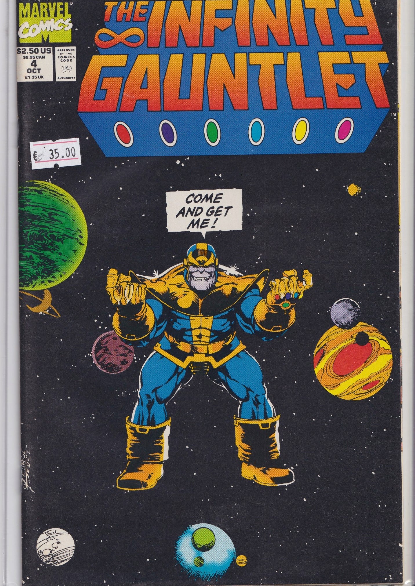 the Infinity Gauntlet #4 (1991) Thanos! VF