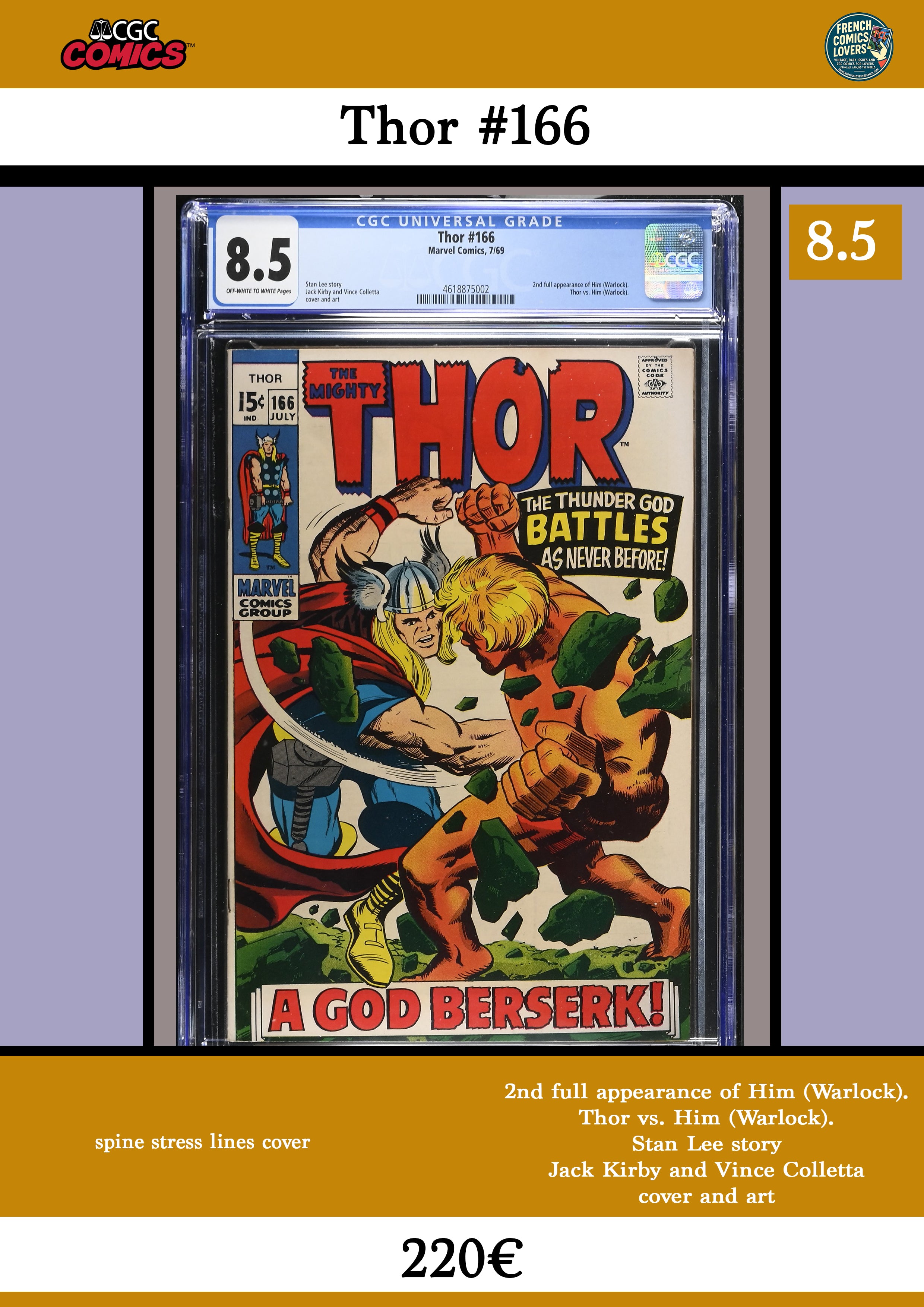 Thor Issue 166 Thor #166 – French Comics Lovers